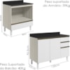 Balcao com Tampo e Balcao Forno MDF Kali Bianco Toq Branco Uv Nicioli