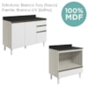 Balcao com Tampo e Balcao Forno MDF Kali Bianco Toq Branco Uv Nicioli