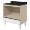 Balcao Com Tampo E Nicho Para Forno 1 Gaveta MDF 80 cm Kali 1640622 Bianco TOQ Branco Nicioli