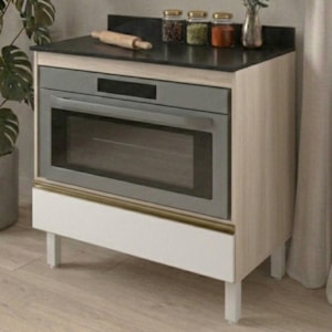 Balcao Com Tampo E Nicho Para Forno 1 Gaveta MDF 80 cm Kali 1640622 Bianco TOQ Branco Nicioli