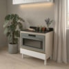 Balcao Com Tampo E Nicho Para Forno 1 Gaveta MDF 80 cm Kali 1640622 Bianco TOQ Branco Nicioli