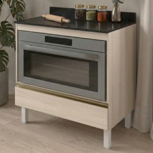 Balcao Com Tampo E Nicho Para Forno 1 Gaveta MDF 80 cm Kali 1640622 Bianco TOQ Nicioli