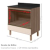 Balcao Com Tampo E Nicho Para Forno 1 Gaveta MDF 80 cm Kali 1640622 Carvalho TOQ Off White Nicioli