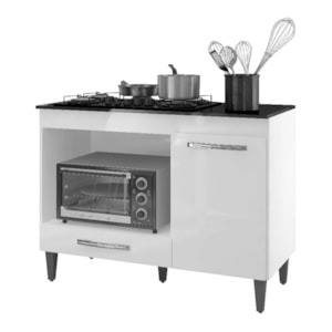 Balcao Com Tampo Forno E Cooktop 105 cm Carla Branco REAJL Moveis