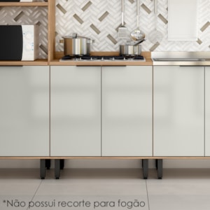 Balcao Com Tampo MDF 80 cm 2 Portas Tosc BT002 Freijo Off White MXM