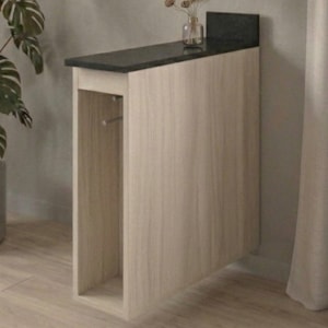 Balcao Com Tampo Nicho Guardanapeiro MDF 15 cm Kali 1221522 Bianco TOQ Nicioli