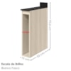 Balcao Com Tampo Nicho Guardanapeiro MDF 15 cm Kali 1221522 Bianco TOQ Nicioli