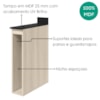 Balcao Com Tampo Nicho Guardanapeiro MDF 15 cm Kali 1221522 Bianco TOQ Nicioli