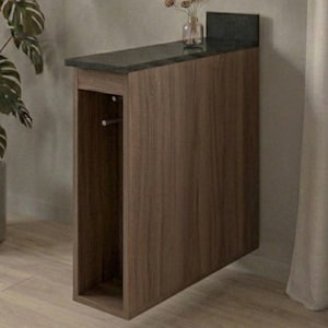 Balcao Com Tampo Nicho Guardanapeiro MDF 15 cm Kali 1221522 Carvalho TOQ Nicioli
