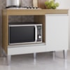 Balcao Com Tampo Para Cooktop 105 cm Carla Amendoa Branco REAJL Moveis