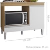 Balcao Com Tampo Para Cooktop 105 cm Carla Amendoa Branco REAJL Moveis