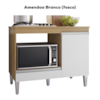 Balcao Com Tampo Para Cooktop 105 cm Carla Amendoa Branco REAJL Moveis
