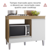 Balcao Com Tampo Para Cooktop 105 cm Carla Amendoa Branco REAJL Moveis