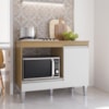 Balcao Com Tampo Para Cooktop 105 cm Carla Amendoa Branco REAJL Moveis