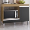 Balcao Com Tampo Para Cooktop 105 cm Carla Amendoa Preto REAJL Moveis