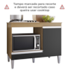 Balcao Com Tampo Para Cooktop 105 cm Carla Amendoa Preto REAJL Moveis
