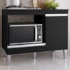 Balcao Com Tampo Para Cooktop 105 cm Carla Preto REAJL Moveis