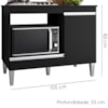 Balcao Com Tampo Para Cooktop 105 cm Carla Preto REAJL Moveis