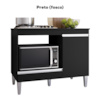 Balcao Com Tampo Para Cooktop 105 cm Carla Preto REAJL Moveis