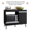 Balcao Com Tampo Para Cooktop 105 cm Carla Preto REAJL Moveis