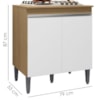Balcao Com Tampo Para Cooktop 2 PT 79 cm Andreia Amendoa Branco REAJL Moveis