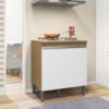 Balcao Com Tampo Para Cooktop 2 PT 79 cm Andreia Amendoa Branco REAJL Moveis