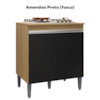 Balcao Com Tampo Para Cooktop 2 PT 79 cm Andreia Amendoa Preto REAJL Moveis