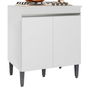 Balcao Com Tampo Para Cooktop 2 PT 79 cm Andreia Branco REAJL Moveis
