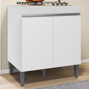 Balcao Com Tampo Para Cooktop 2 PT 79 cm Andreia Branco REAJL Moveis