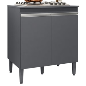 Balcao Com Tampo Para Cooktop 2 PT 79 cm Andreia Cinza REAJL Móveis