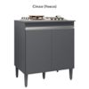 Balcao Com Tampo Para Cooktop 2 PT 79 cm Andreia Cinza REAJL Móveis