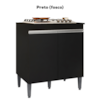 Balcao Com Tampo Para Cooktop 2 PT 79 cm Andreia Preto REAJL Moveis