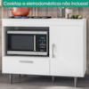 Balcao Com Tampo Para Cooktop 4 Bocas 1 Porta 105 cm Alecrim Branco POLIMAN