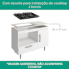 Balcao Com Tampo Para Cooktop 4 Bocas 1 Porta 105 cm Alecrim Branco POLIMAN