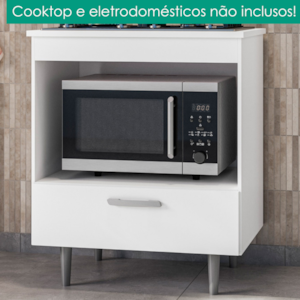 Balcao Com Tampo Para Cooktop 4 Bocas 72 cm Alecrim Branco POLIMAN