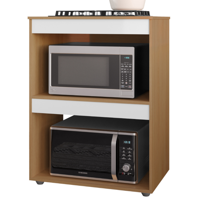 Balcao Com Tampo Para Forno e Cooktop 75 cm Adriana Amendoa Branco REAJL