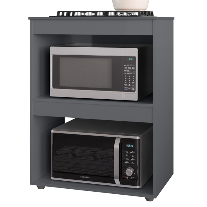 Balcao Com Tampo Para Forno e Cooktop 75 cm Adriana Cinza REAJL