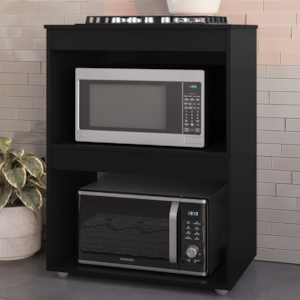 Balcao Com Tampo Para Forno e Cooktop 75 cm Adriana Preto REAJL