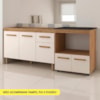 Balcao Cooktop 4 Bocas e Pia 120cm Savana Off White Mobbs