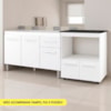 Balcao Cooktop 5 Bocas e Pia 120cm Branco Mobbs