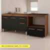 Balcao Cooktop 5 Bocas e Pia 120cm Savana Preto Mobbs