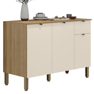 Balcao Cozinha 120 cm MDF Vert Plus Freijo Soft KTP