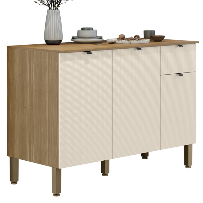 Balcao Cozinha 120 cm MDF Vert Plus Freijo Soft KTP