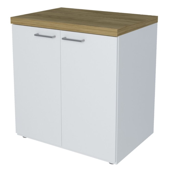 Balcao Escritorio 2 Portas 70 cm Olmo Branco Artany