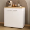 Balcao Escritorio 2 Portas 70 cm Olmo Branco Artany