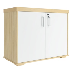 Balcao Escritorio 2 Portas 90 cm Carvalho Branco Artany