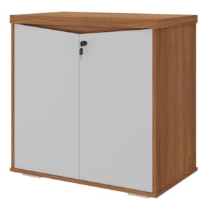 Balcao Escritorio 2 Portas Prateleira Ajustavel 74 cm Freijo Branco Artany