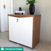 Balcao Escritorio 2 Portas Prateleira Ajustavel 74 cm Freijo Branco Artany
