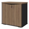 Balcao Escritorio 2 Portas Prateleira Ajustavel 74 cm Nogal Preto Artany