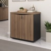 Balcao Escritorio 2 Portas Prateleira Ajustavel 74 cm Nogal Preto Artany